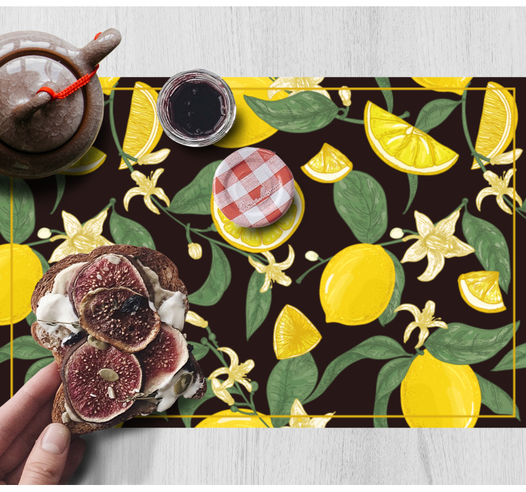 Tovaglietta americana originale con motivo limoni e fiori - TenStickers