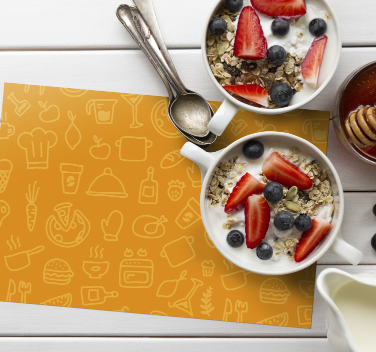 Tovaglietta americana originale con pattern icone cucina - TenStickers
