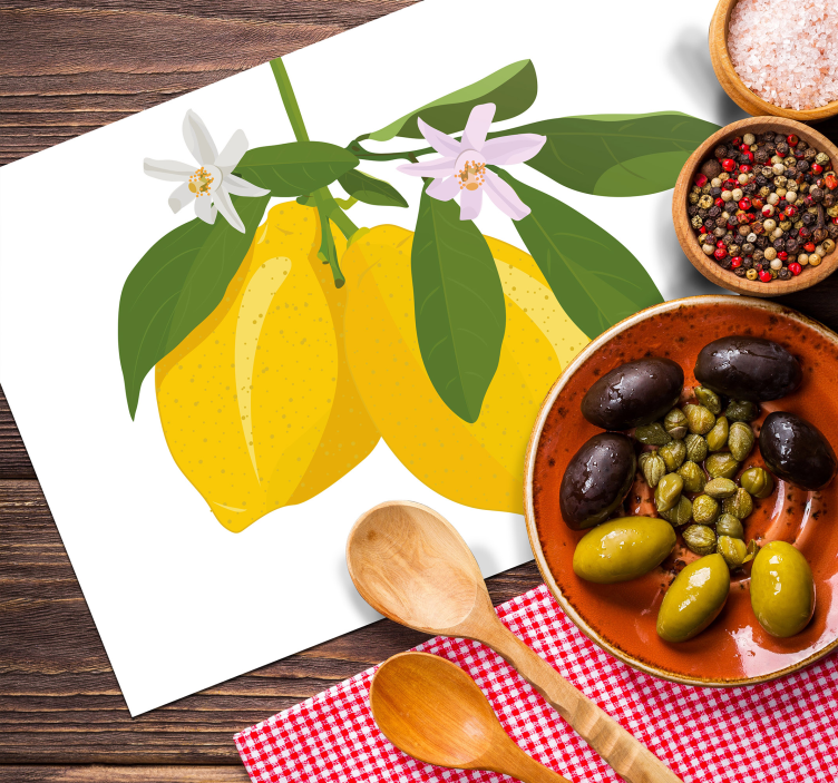 Tovaglietta americana originale illustrazione ramo di limone - TenStickers