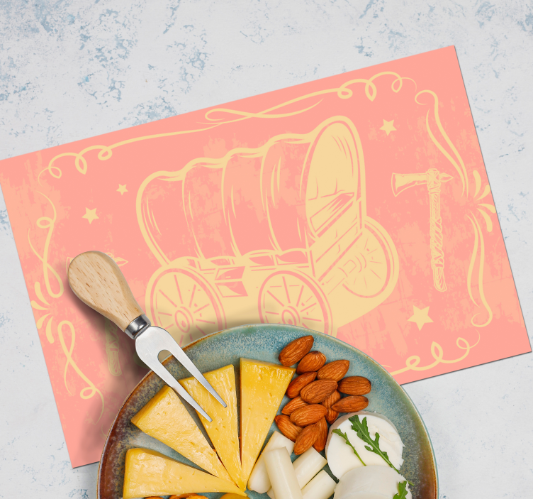 Tovaglietta americana originale illustrazione vintage carro - TenStickers