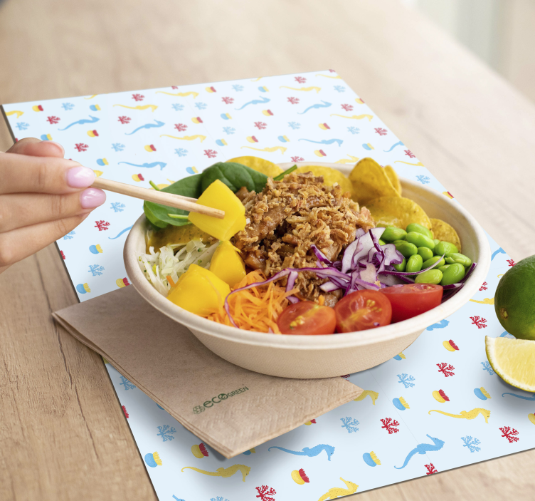 Tovaglietta americana originale motivo acquatico colorato - TenStickers