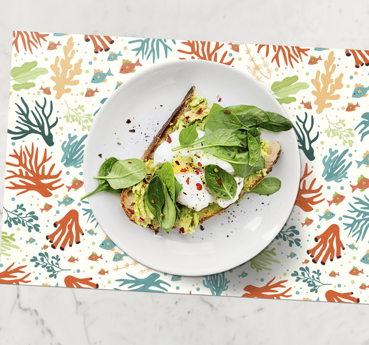 Tovaglietta americana originale motivo corallo vibrante - TenStickers