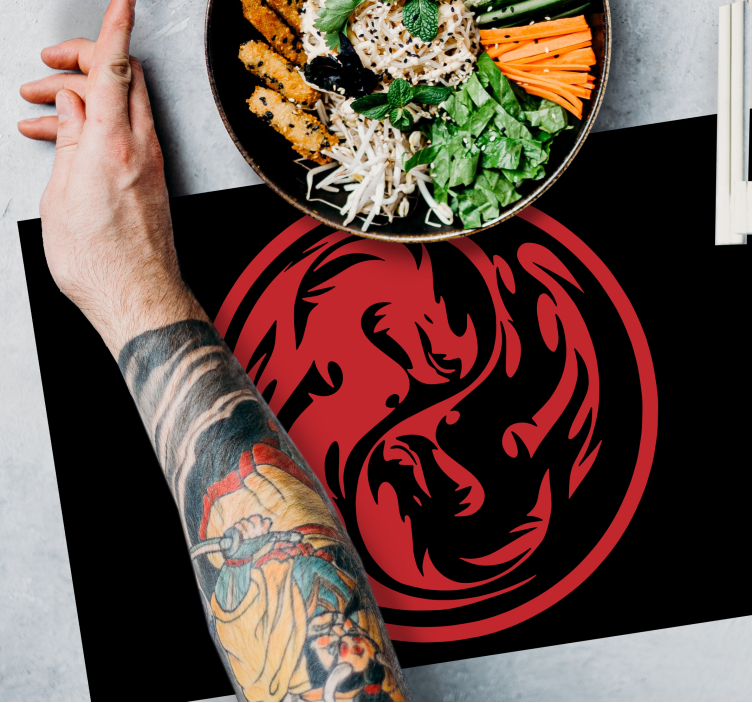 Tovaglietta americana originale motivo emblema drago - TenStickers