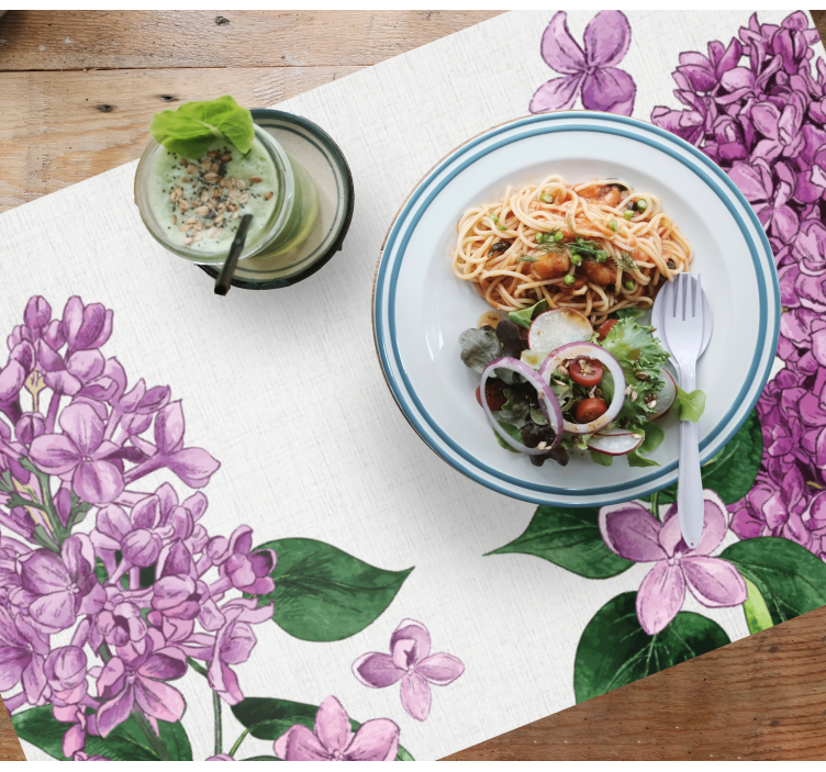 Tovaglietta americana originale motivo floreale lilla - TenStickers