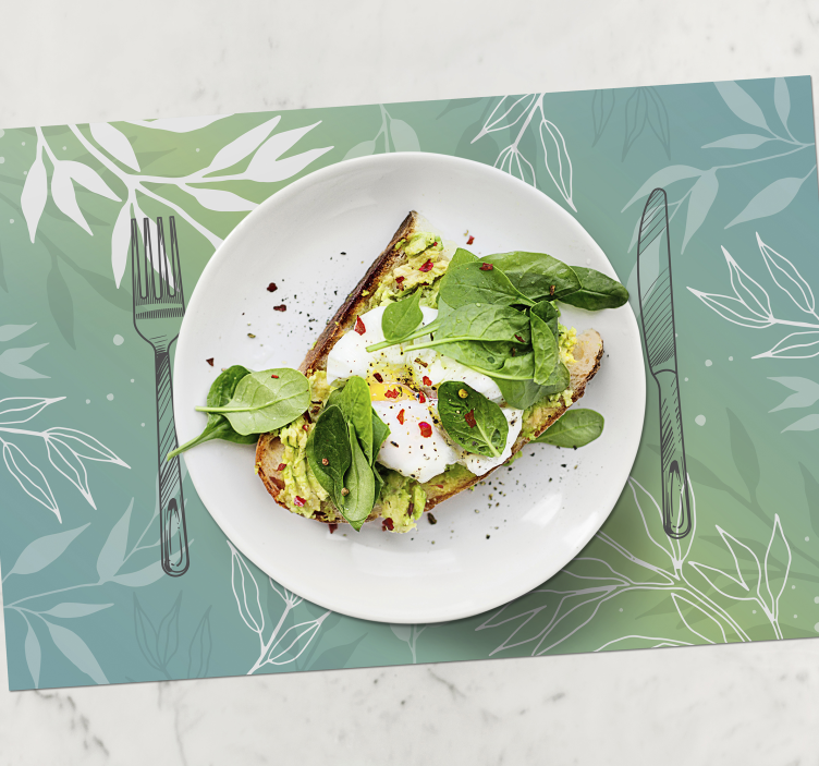 Tovaglietta americana textu base a motivo fogliare - TenStickers