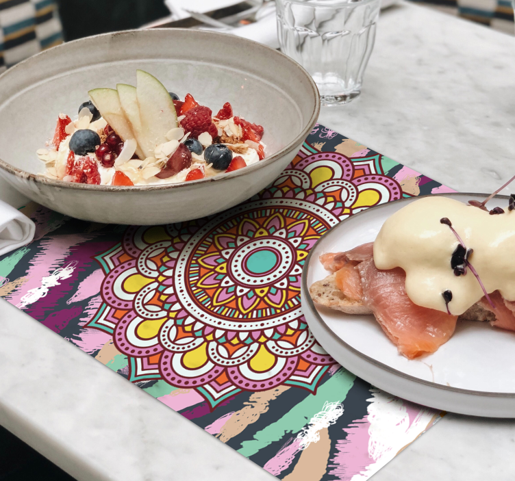 Tovaglietta americana textu elemento mandala vivace - TenStickers