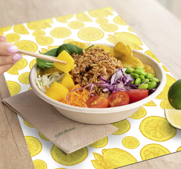 Tovaglietta americana textu motivo fette di limone - TenStickers