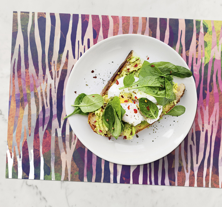 Tovaglietta americana textu strisce colorate astratte - TenStickers