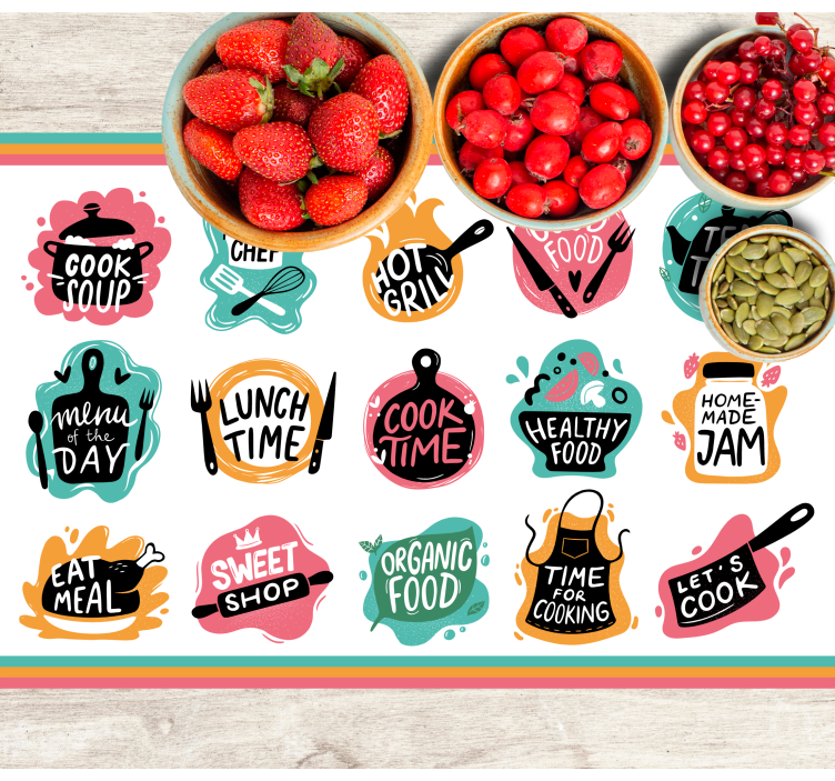 Tovaglietta colazione per casa Cucinare loghi distintivi della cu - TenStickers