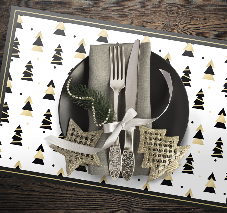 Tovaglietta natalizia con alberi di Natale - TenStickers