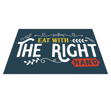 Tovaglietta americana frase mangia con la mano destra - TenStickers