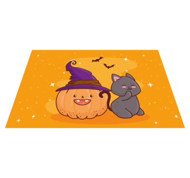 Tovaglietta infantile Strega testa di zucca - TenStickers
