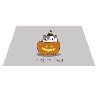 Tovaglietta americana di halloween gatto nella zucca - TenStickers
