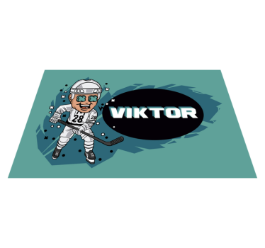 Tovaglietta americana infantile giocatore di hockey cartone - TenStickers