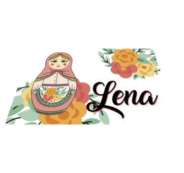 Tovaglietta americana con nome illustrazione matrioska - TenStickers
