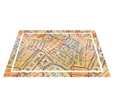 Tovaglietta americana textu motivo timbri passaporto - TenStickers