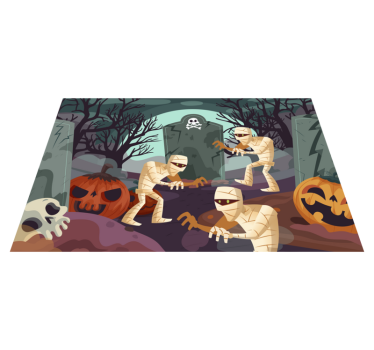 Tovaglietta americana di halloween mummie nel cimitero - TenStickers