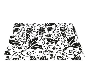 Tovaglietta americana textu motivo floreale nero - TenStickers