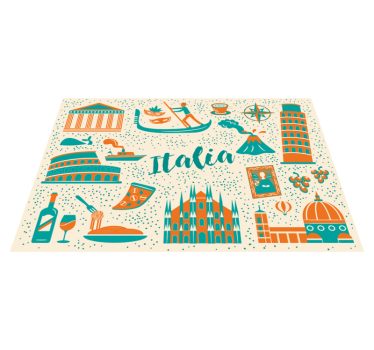 Tovaglietta americana originale scene culinarie italiane - TenStickers