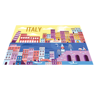 Tovaglietta americana con nome paesaggio urbano vivace - TenStickers
