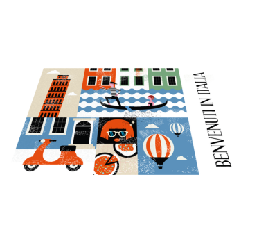 Tovaglietta americana originale scena italiana vivace - TenStickers