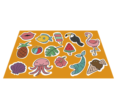 Tovaglietta americana infantile elementi tropicali colorati - TenStickers