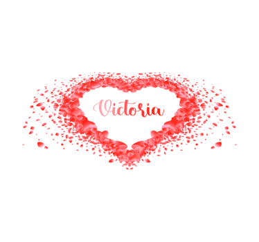 Tovaglietta con nome Petali che formano il cuore con il nome - TenStickers