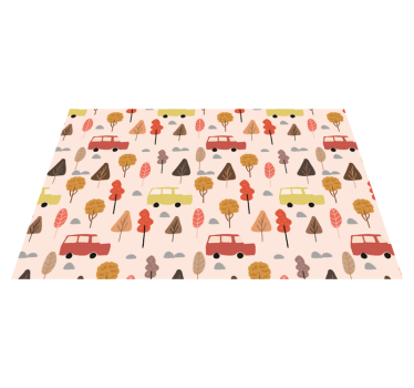 Tovaglietta americana infantile alberi colorati con auto - TenStickers