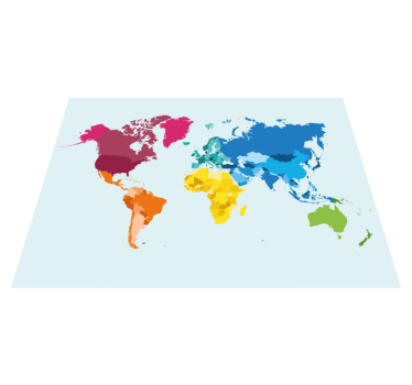 Tovaglietta americana originale mappa del mondo colorata - TenStickers