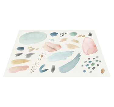 Tovaglietta americana textu forme acquerello morbide - TenStickers