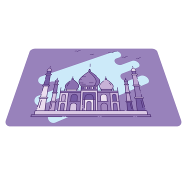 Tovaglietta americana moderna silhouette taj mahal - TenStickers