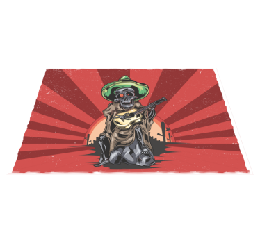 Tovaglietta americana di halloween musicista scheletro - TenStickers