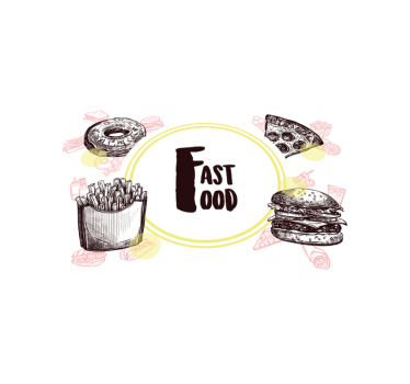 Tovaglietta americana originale illustrazioni fast food - TenStickers