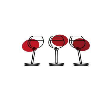 Tovaglietta americana originale trio di bicchieri da vino - TenStickers