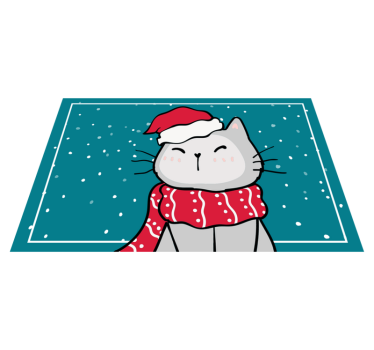 Tovaglietta in vinile con gatto stile natalizio - TenStickers