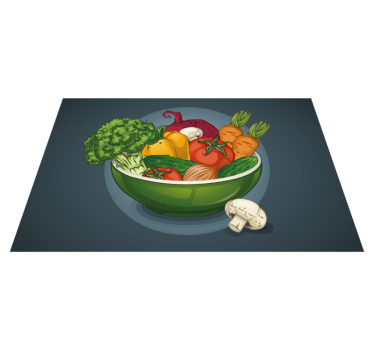 Tovaglietta americana originale ciotola di verdure colorata - TenStickers