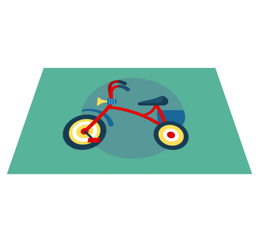Tovaglietta americana infantile triciclo con tromba - TenStickers