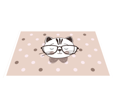 Tovaglietta americana infantile gatto con occhiali - TenStickers