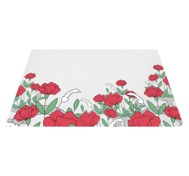 Tovaglietta americana originale con motivo floreale e foglie - TenStickers