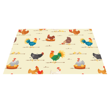 Tovaglietta americana infantile con motivi di pollo colorati - TenStickers