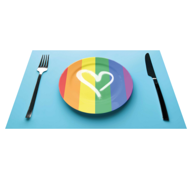 Tovaglietta americana originale piatto cuore arcobaleno - TenStickers
