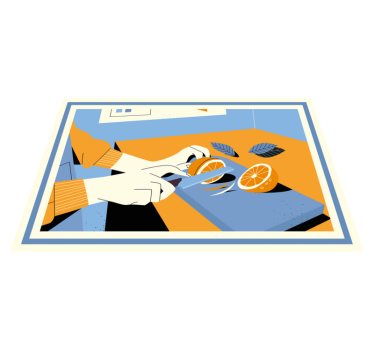 Tovaglietta americana moderna fette di arance fresche - TenStickers
