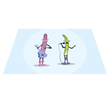 Tovaglietta americana infantile personaggi vegetali musicali - TenStickers