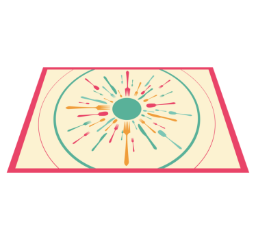 Tovaglietta americana moderna esplosione di posate colorate - TenStickers