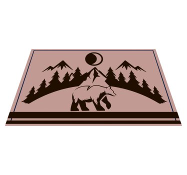 Tovaglietta americana con nome scena silhouette orso - TenStickers