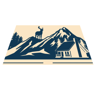 Tovaglietta americana originale paesaggio montano grande - TenStickers