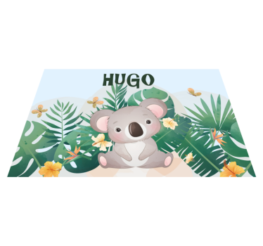 Tovaglietta infantile Simpatico koala per ragazzo con nome - TenStickers
