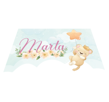 Tovaglietta americana infantile leone carino con palloncino - TenStickers