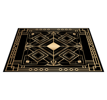 Tovaglietta colazione elegante Arte moderna deco nero e dorato - TenStickers