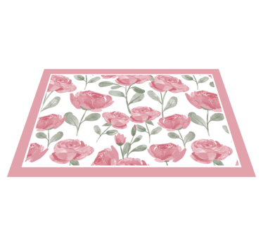 Tovaglietta colazione elegante Modello di rosa vintage naturale - TenStickers